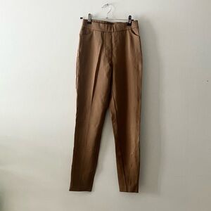 Susan Graver Stretch Dress Pants XXS Neutral Brown Pull-On Classic Workwear